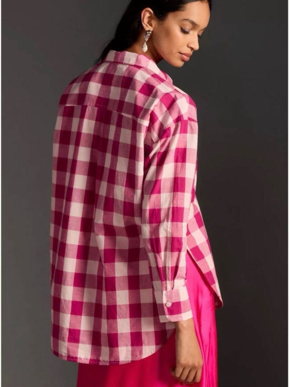 Pink gingham button up